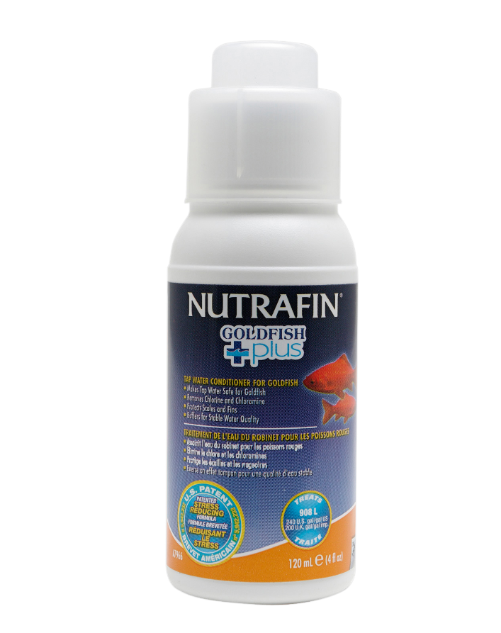 Traitement de l’eau du robinet Goldfish Bowl Conditioner Nutrafin pour poissons rouges ( 60 ml ou 120 ml ) - NageoireBleue