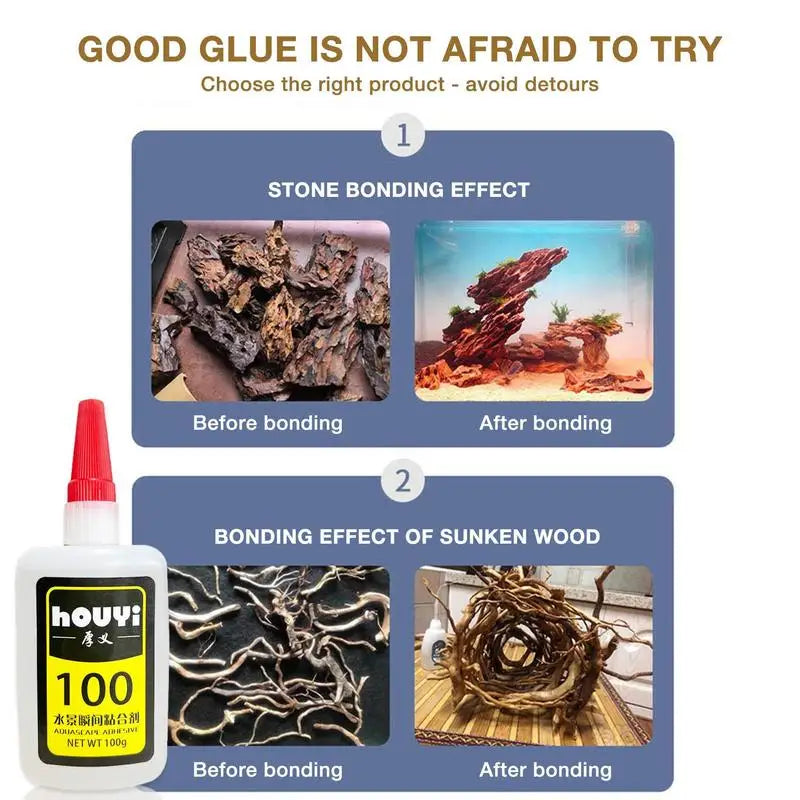 50/100G Fish Tank Landscaping Moss Glue Aquarium Aquatic Water Grass Stick Fixing Glue Aquatic Plants Driftwood Underwater Gel