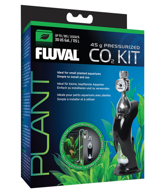 Trousse de CO2 pressurisé Fluval, 45 g, pour aquariums jusqu’à 115 L (30 gal US) - NageoireBleue