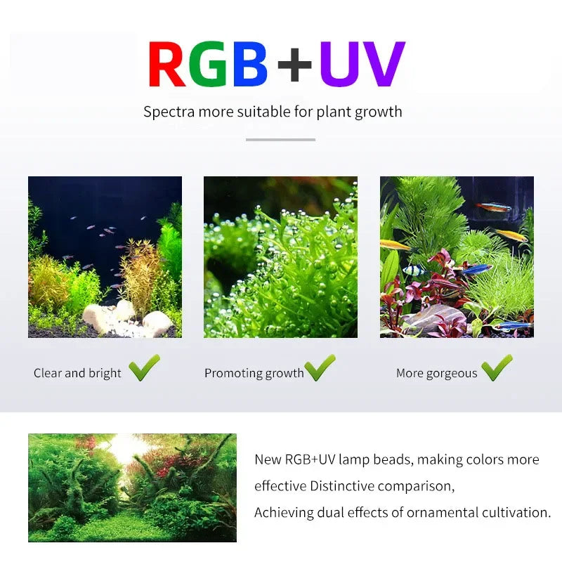 Week Aqua P Series Ver.3 P600 P900 P1200 PRO and Shade Aquarium LED Light, RGB Landscaping Lamp, App Control, Adjustable Height
