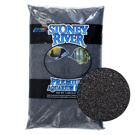 Estes Sable d’aquarium haut de gamme Stoney River - Noir - 5 lb