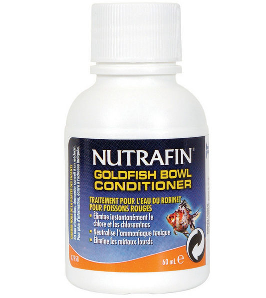 Traitement de l’eau du robinet Goldfish Bowl Conditioner Nutrafin pour poissons rouges ( 60 ml ou 120 ml ) - NageoireBleue